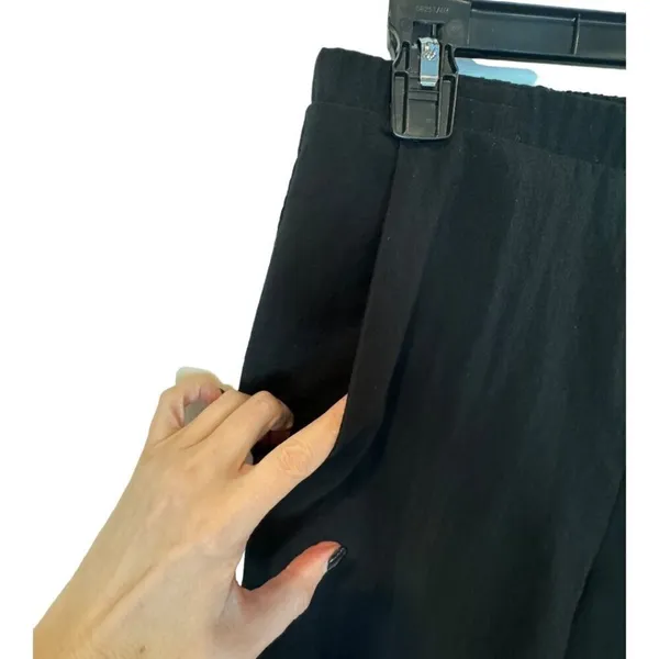 Maje Pants Women‎ Small Black Lightweight Elastic Waist Wide Leg Cropped Trouser - Image 5