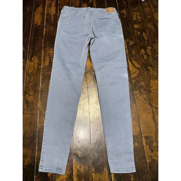 American Eagle blue artsy stretchy normcore 6 jeggings - Image 3
