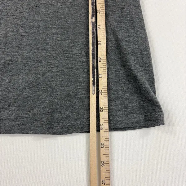 J. McLaughlin T-Shirt Womens Large Gray Crew Neck Short Sleeve Silk Cotton Blend - Image 3