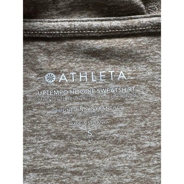 Athleta Tan Maeve Uptempo Hoodie Sweatshirt Women Size Small Athleisure Yoga - Image 3