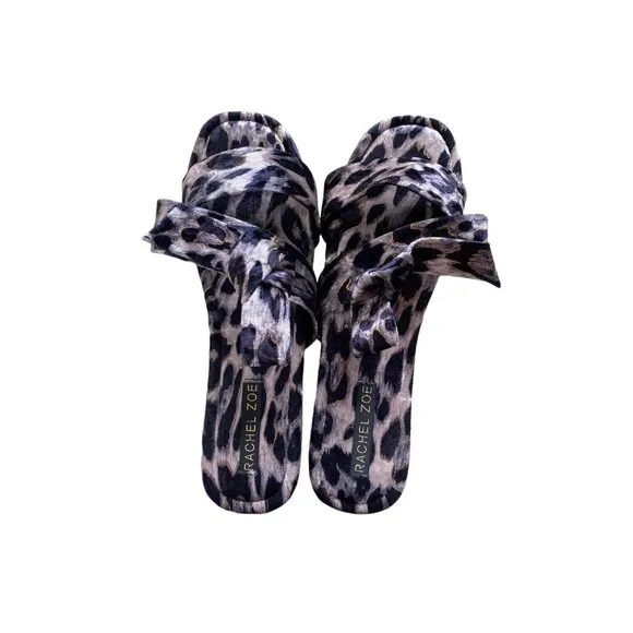 Rachel Zoe Women's Animal Print Slipper Sandal With‎ a bow Sz 10 - Image 3
