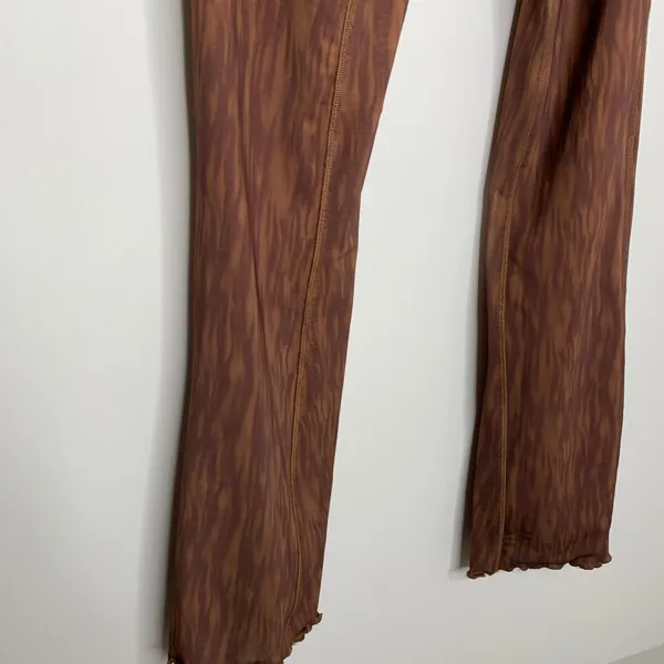 House of CB Erin Mesh Chocolate Brown Print Flare Pants Womens Small - Image 14