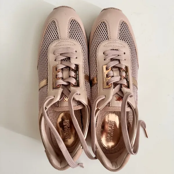 MICHAEL Michael Kors - Maggie Mesh Trainer Sneakers in Pink and Rose Gold - Image 4
