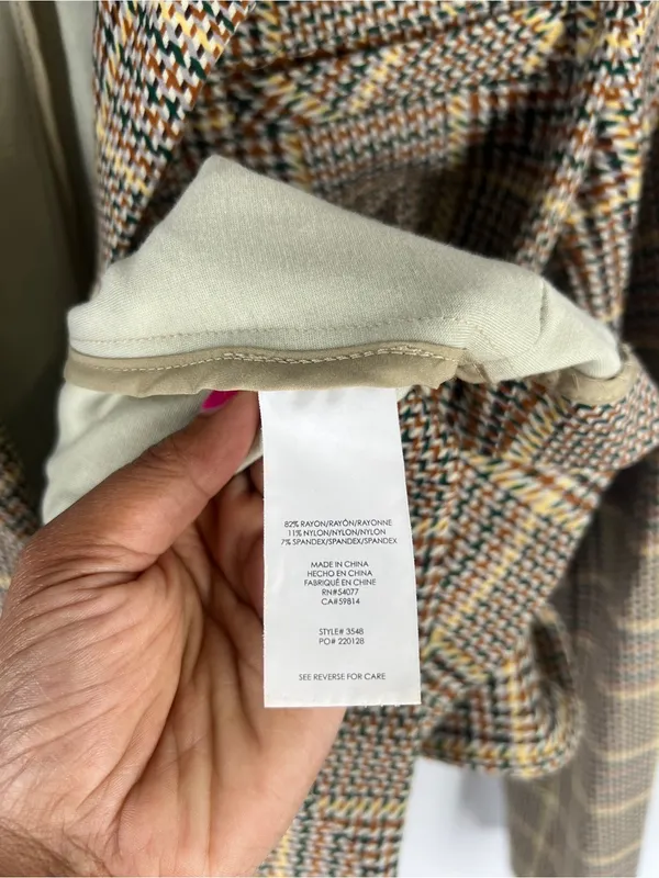 Cabi Pastime Plaid Jacket Blazer Style #3548 Brown Multi Size 4 - Image 12