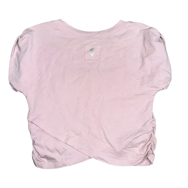 FP Movement Crop Top Womens Medium Pink Excellent Puff Sleeve Crossover Hem - Image 3