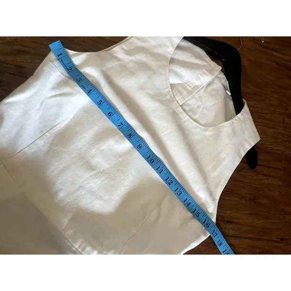 ADRIANO GOLDSCHMIED Libby Button Back Midi Dress w Pockets LINEN White Medium M - Image 13