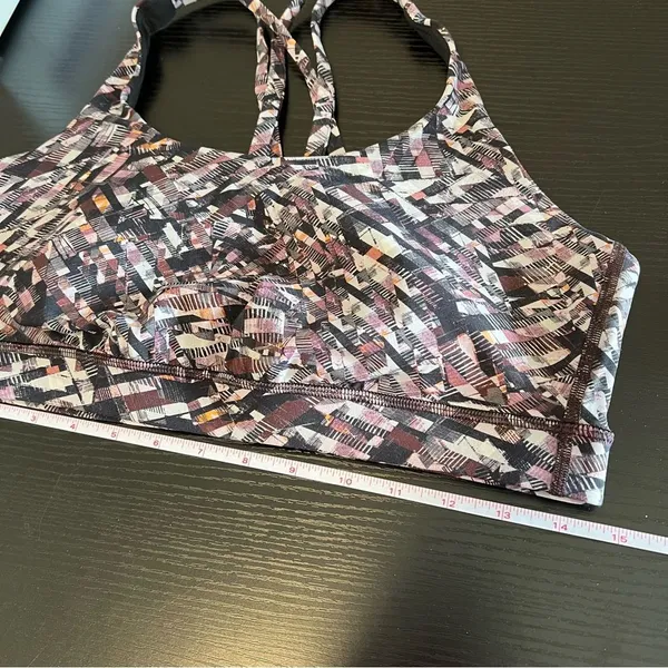 Lululemon Energy Bra Kaleidoscopic Pink Multi Medium Support 12 Black Gray‎ - Image 8