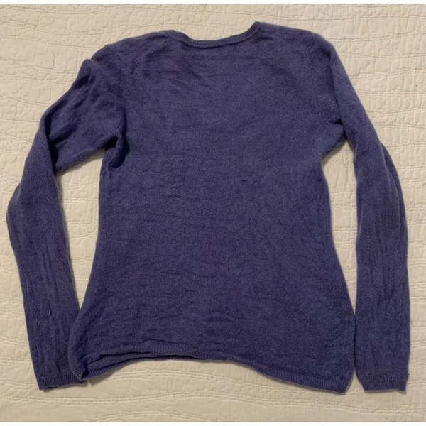 Cashmere by Charter Club Purple 100% Cashmere Long Sleeve Top Women's Size S - Image 2