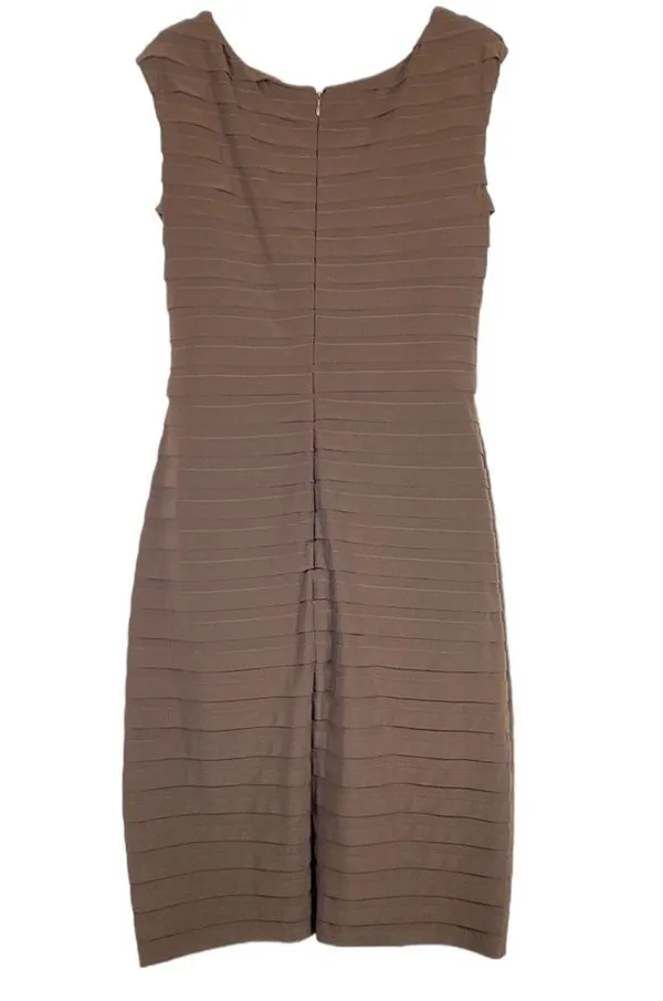 Adrianna Pepell Brown Tier V-Neck Occasion Dress Sz 12 - Image 4