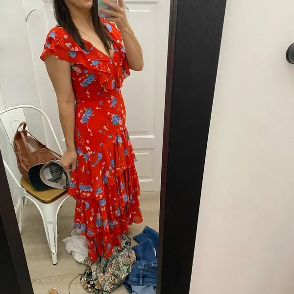 WAYF Chelsea tiered red ruffle maxi dress - Image 12