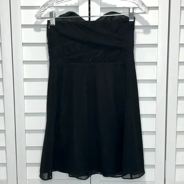 Imperfect‎ NWT hoco dress Express black sweetheart neckline flowy mesh 0 classic - Image 2
