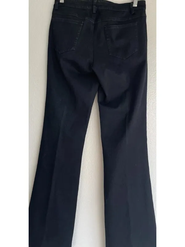 Cache Embellished Flare Jeans Size 4 Y2K Faux Pearl Beaded Black Denim Pants - Image 10