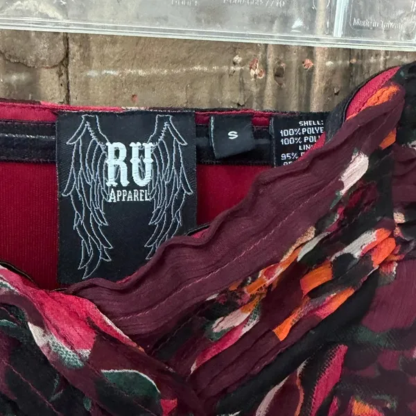RU Apparel Strapless Dark Floral Maxi Size Small Romantic Dark Whimsy Y2K - Image 2