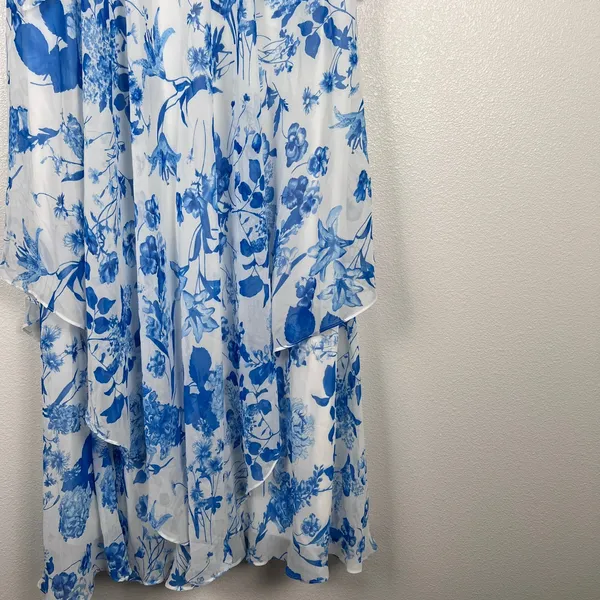 Vicky Tiel Women's Chiffon Floral Maxi Dress Sz 1X - Image 3