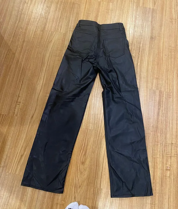ZARA Faux Leather Pants Black - Image 3