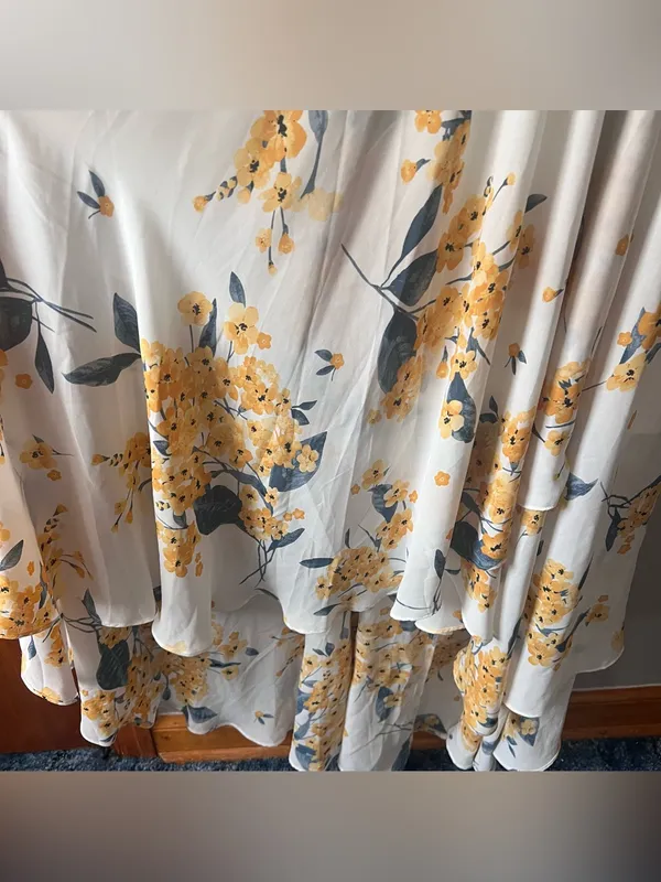 Lulus French Countryside White and Yellow Floral Print High-Low Dress Size XL - Image 6
