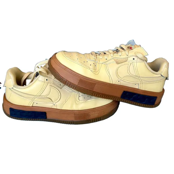 Nike Air Force 1 Fontanka Sesame Gum Brown Leather Sneakers Women's 7 DH1290-201 - Image 2