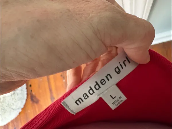 Madden Girl Red Strapless Bear Flag Tube Top Size Large - Image 2