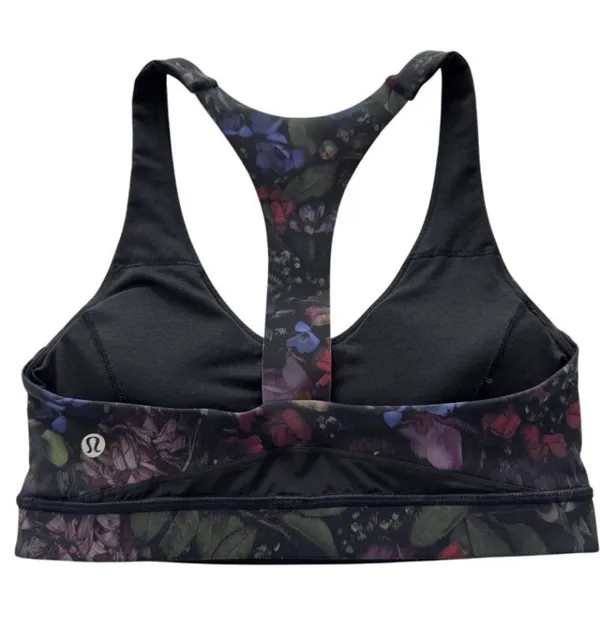 Lululemon Break Free Bra Nulux Frozen Flourish Multi / Black Size 6 - Image 2