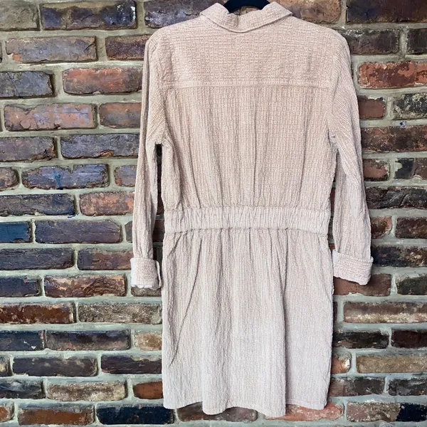 J. Crew Mocha Tan Corduroy Zip-Front Cinched Mini Dress Women's Size 8 - Image 12