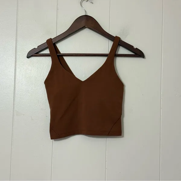 Lululemon Align Tank Brown Size 2 V Neck Yoga Built In Bra - Image 2