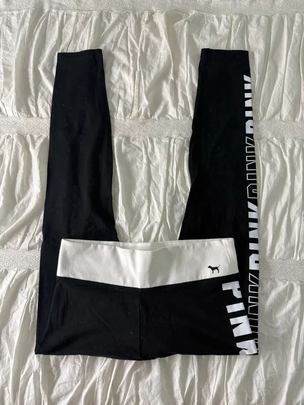 PINK Victoria's Secret Leggings Black - Image 4