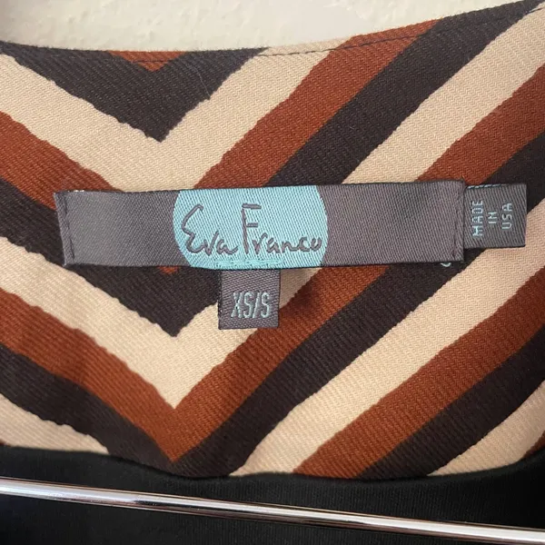 Anthropologie Eva Franco Chevron Retro Car Coat Open Blazer Jacket - Image 3