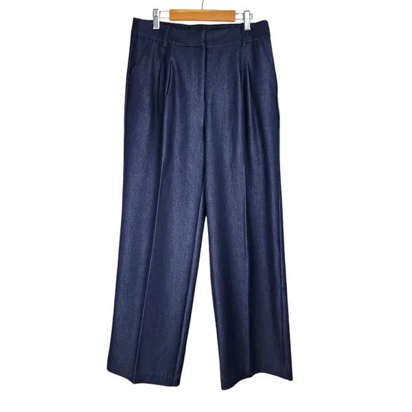 Jones New York Suit Pants Wide Leg Professional Career Business Blue Size 6 - Image 3