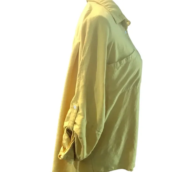 Unlisted Women’s blouse yellow size medium button up - Image 10