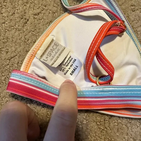 NWOT L*Space Gabrielle Positano striped bikini top - Image 3
