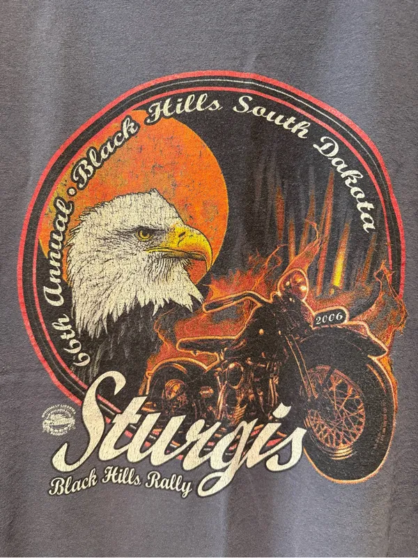 Vintage 2006 Sturgis Motorcycle Rally Eagle T-Shirt Black Hills South Dakota Siz - Image 3