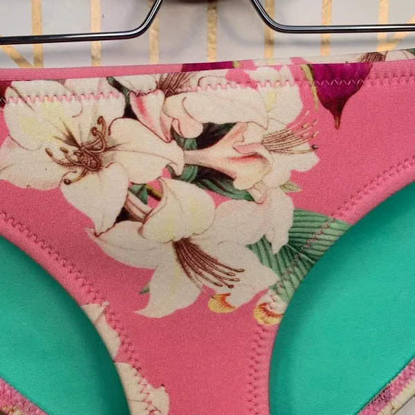 Triangl Pink‎ Floral Neoprene Bikini Bottom - Image 2