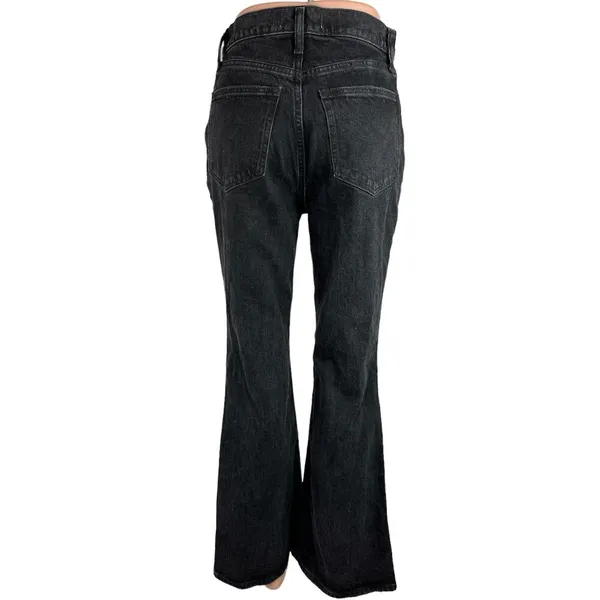 Abercrombie & Fitch Cotton Pockets Black High Rise Stretch Flared Denim Jeans 2 - Image 3