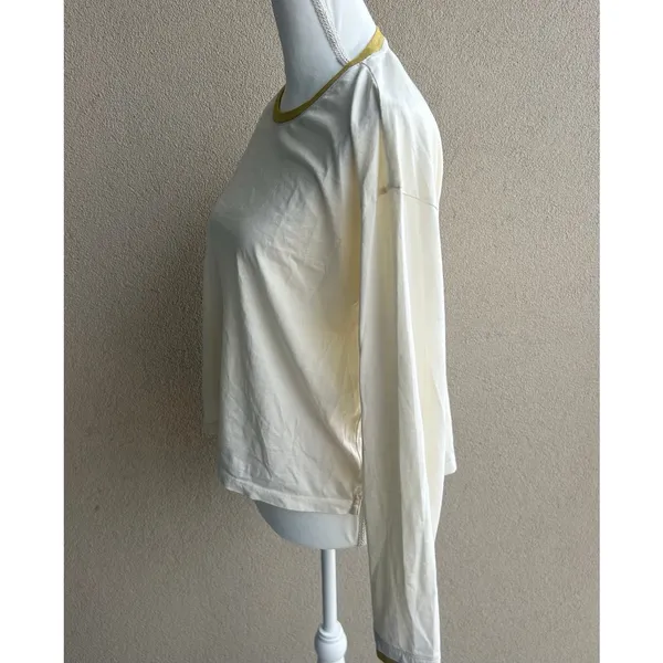 Bombas 100% Cotton Cream Longsleeve Colorblock Lightweight Size Large - Image 2