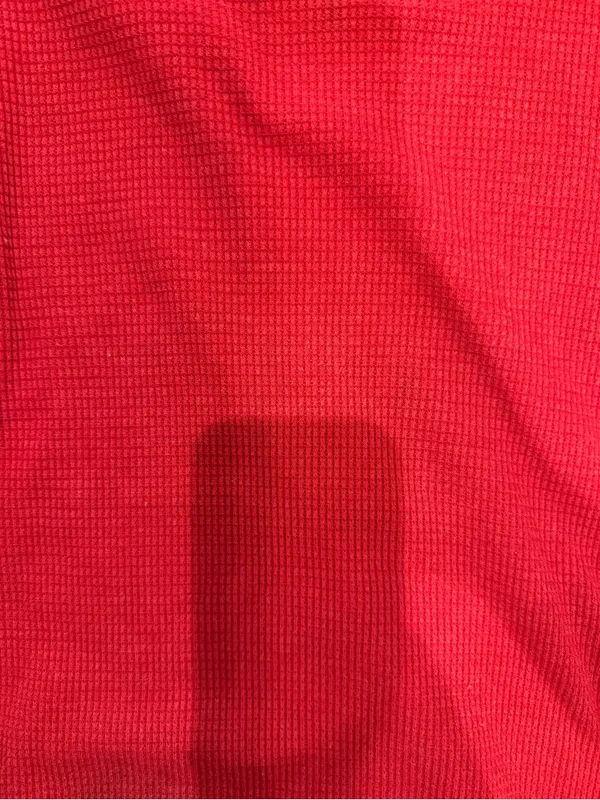 TNA Red Waffle-Knit Cropped Crew Sweatshirt - Image 3