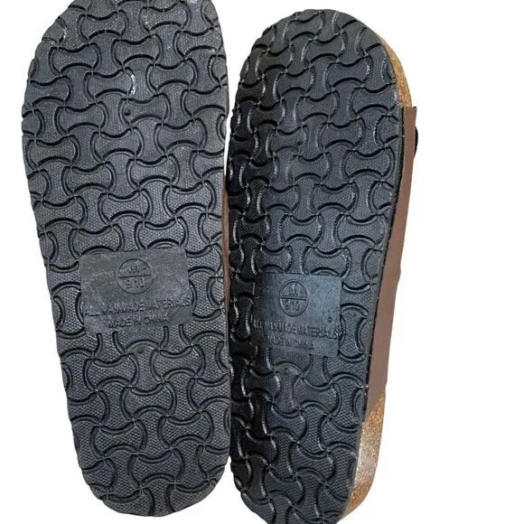 OT Sandals Brown M 9/10 Women Two Strap Buckle Slide Casual‎ Comfort - Image 7