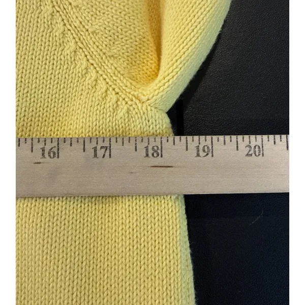 Orvis Womens‎ Medium Yellow Button Front Cardigan Sweater Knit Preppy Career - Image 6