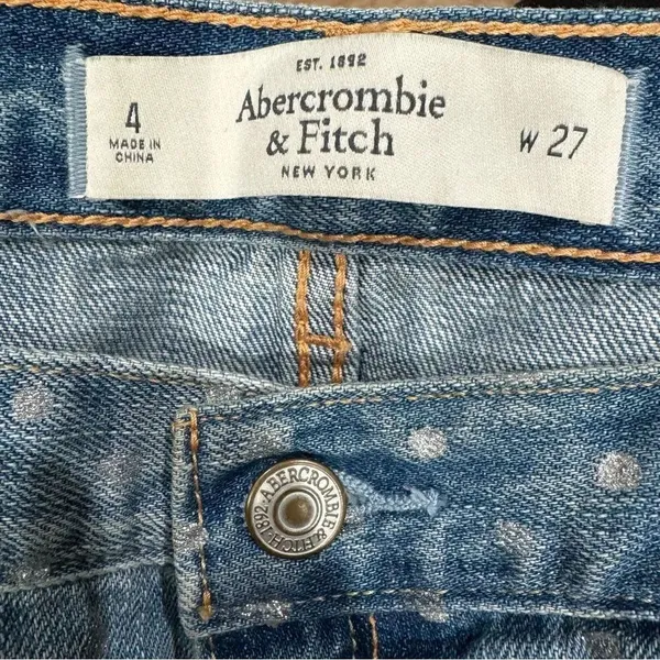 Abercrombie and Fitch Blue Silver Dot Cutoff Shorts Women’s 4/27 - Image 2
