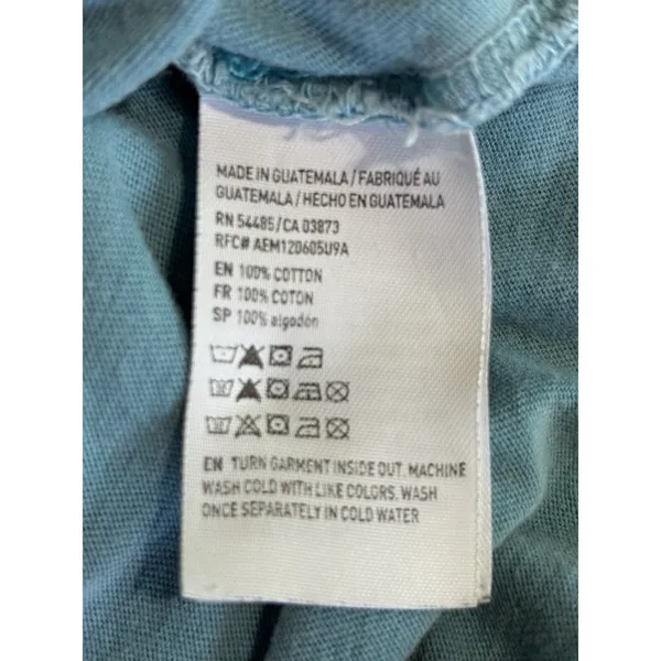 American Eagle Teal/White Graphic Logo‎ Short Sleeve T-Shirt Size XS Crew Neck - Image 7