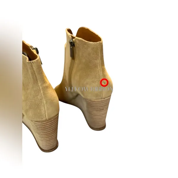 🆕. Lucky Brand | Lureli Peep-Toe Wedge Booties | Taupe | Size: 8 - Image 6