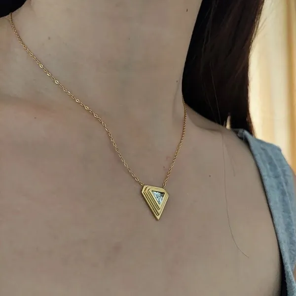 Handmade Delta pendants 18k gold plated over stainless steel tarnish free - Image 2