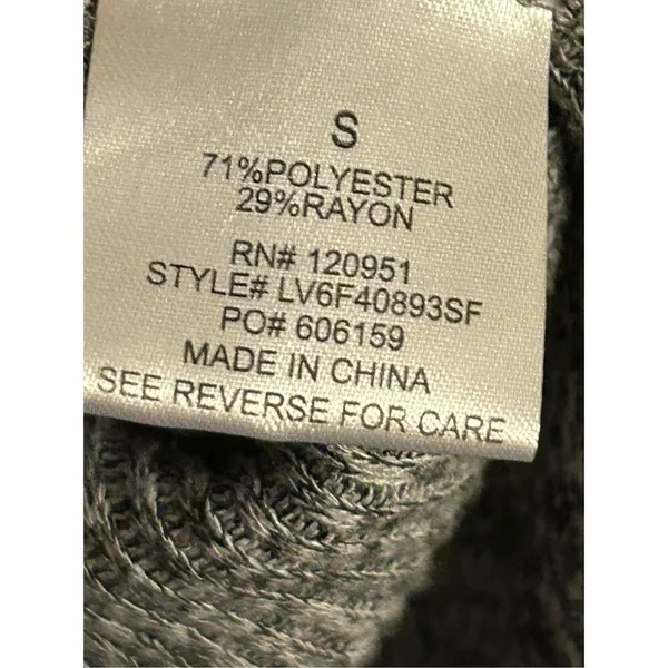 Olive + Oak Waterfall Draped Open Hooded Cardigan Size Small Gray (8106) - Image 4