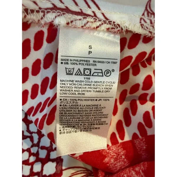 NWT Banana Republic Red White Mixed Print Halter Maxi Dress Tie Neck S Resort - Image 11