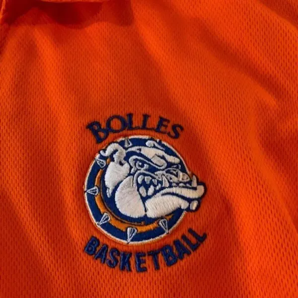 Sport-Tek The‎ Bolles School orange basketball logo polo EUC - Image 2