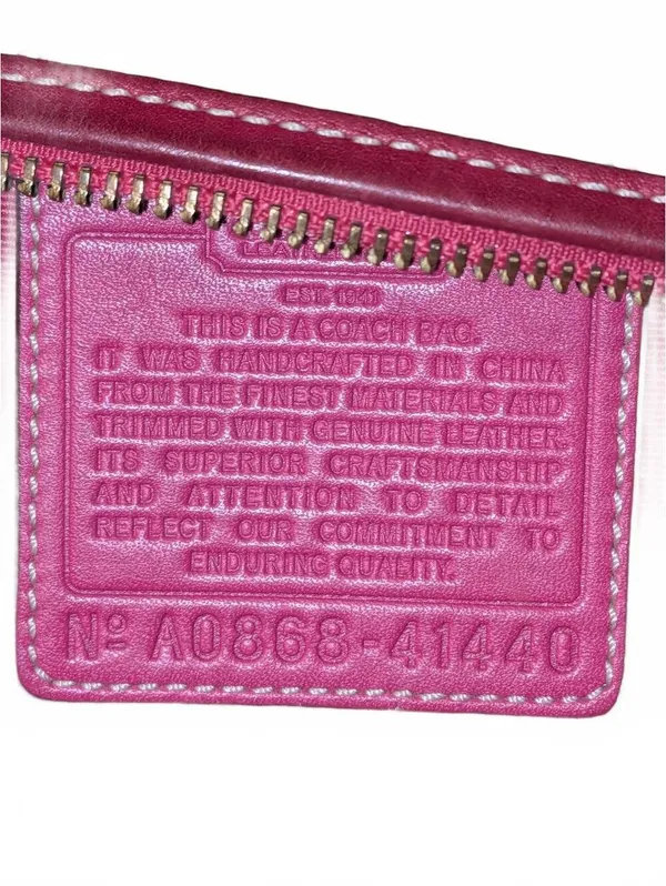 Coach Heritage Plaid Crossbody Bag with Pink Varsity Stripe Trim - Image 2
