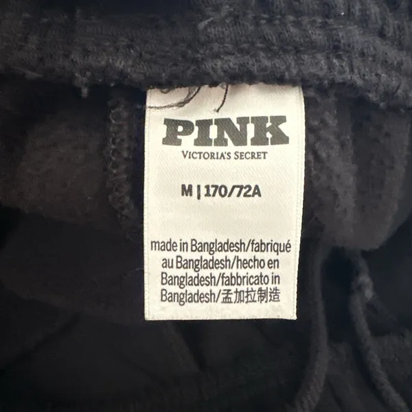Pink Victoria’s Secret Women’s Medium Black Jogger Sweatpants Striped Logo - Image 12