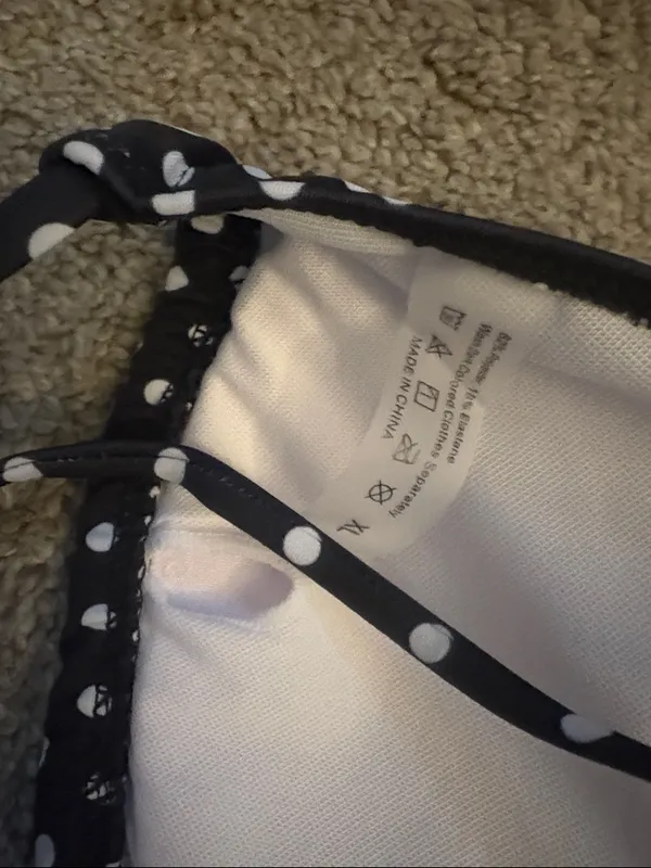 Amazon Black and White Polka Dot Tie Bikini Set size xl - Image 6
