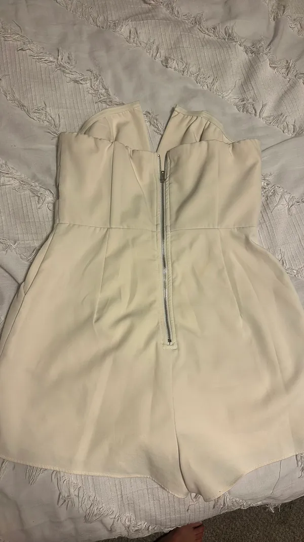 Luxxel Cream Strapless Romper - Image 2