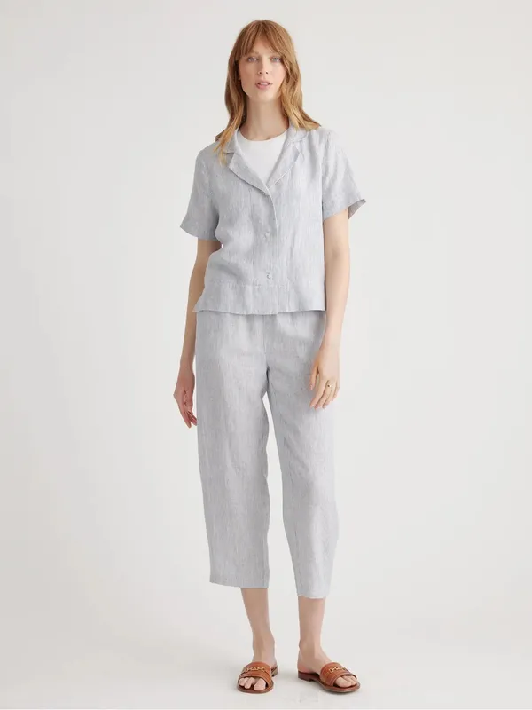 Quince | 100% European Linen Short Sleeve Shirt, Small - Image 2