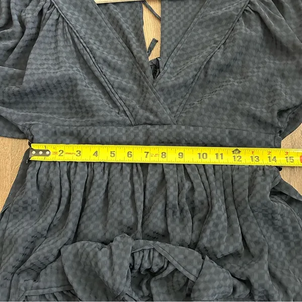 Storia Blue Tie Back Short Sleeve Flowy Cocktail Dress M - Image 10